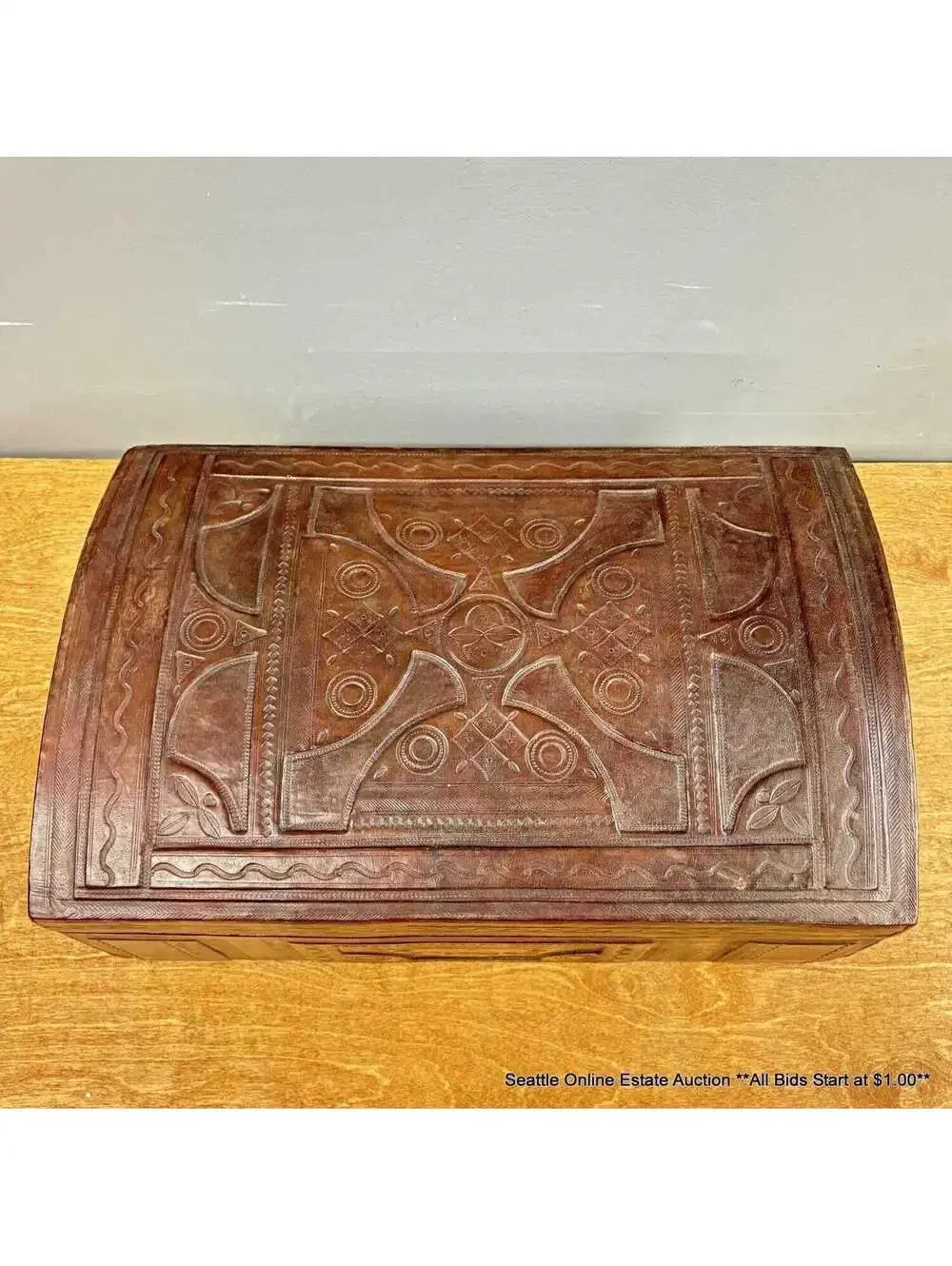 Vintage Taureg Leather Divided Box